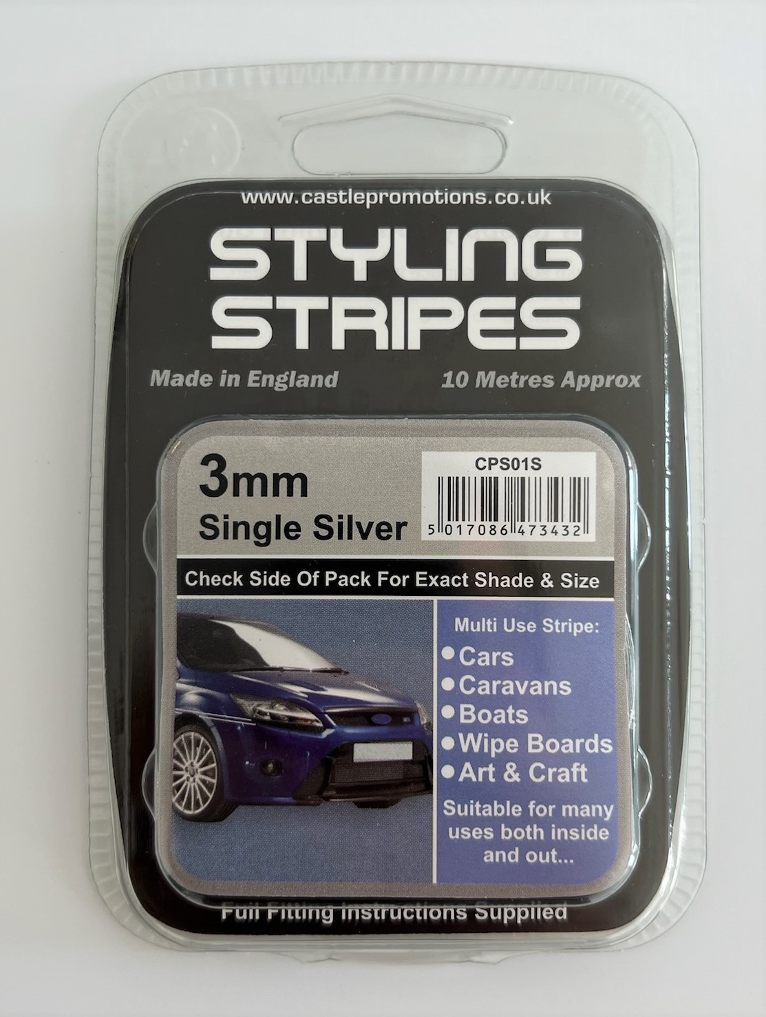 CPS01 Silver 3mm Styling Stripe