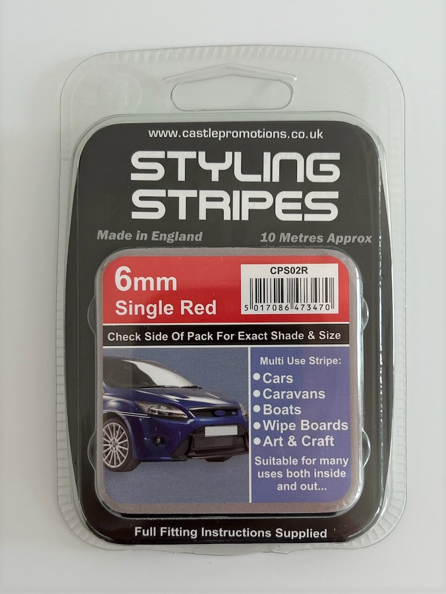CPS02 Red 6mm Styling Stripe
