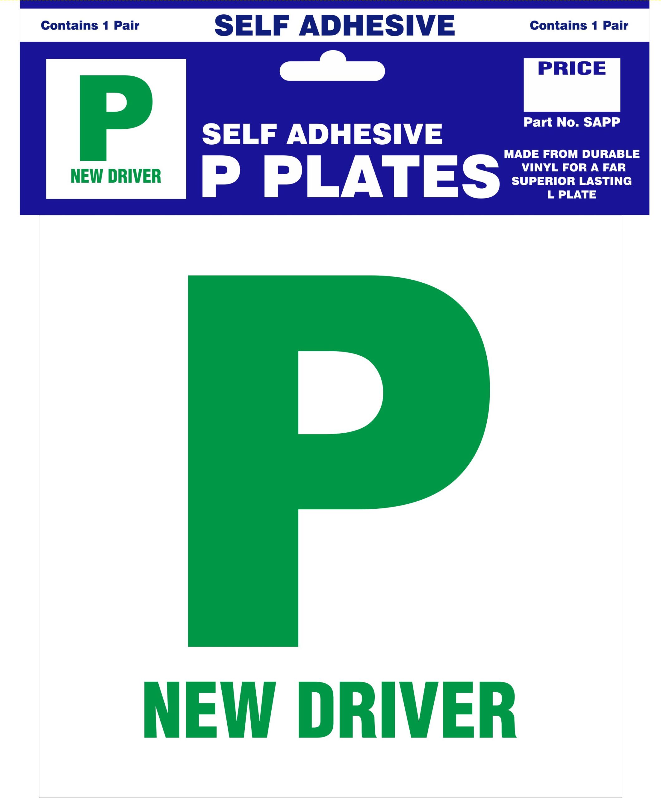 SAPP Self Adhesive P Plate (Pair)