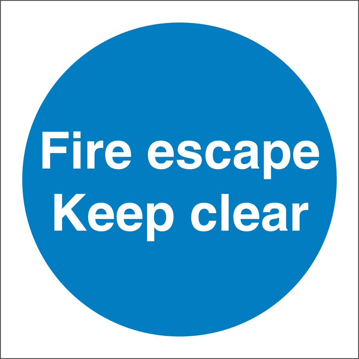 SS007SA Fire Escape Keep Clear