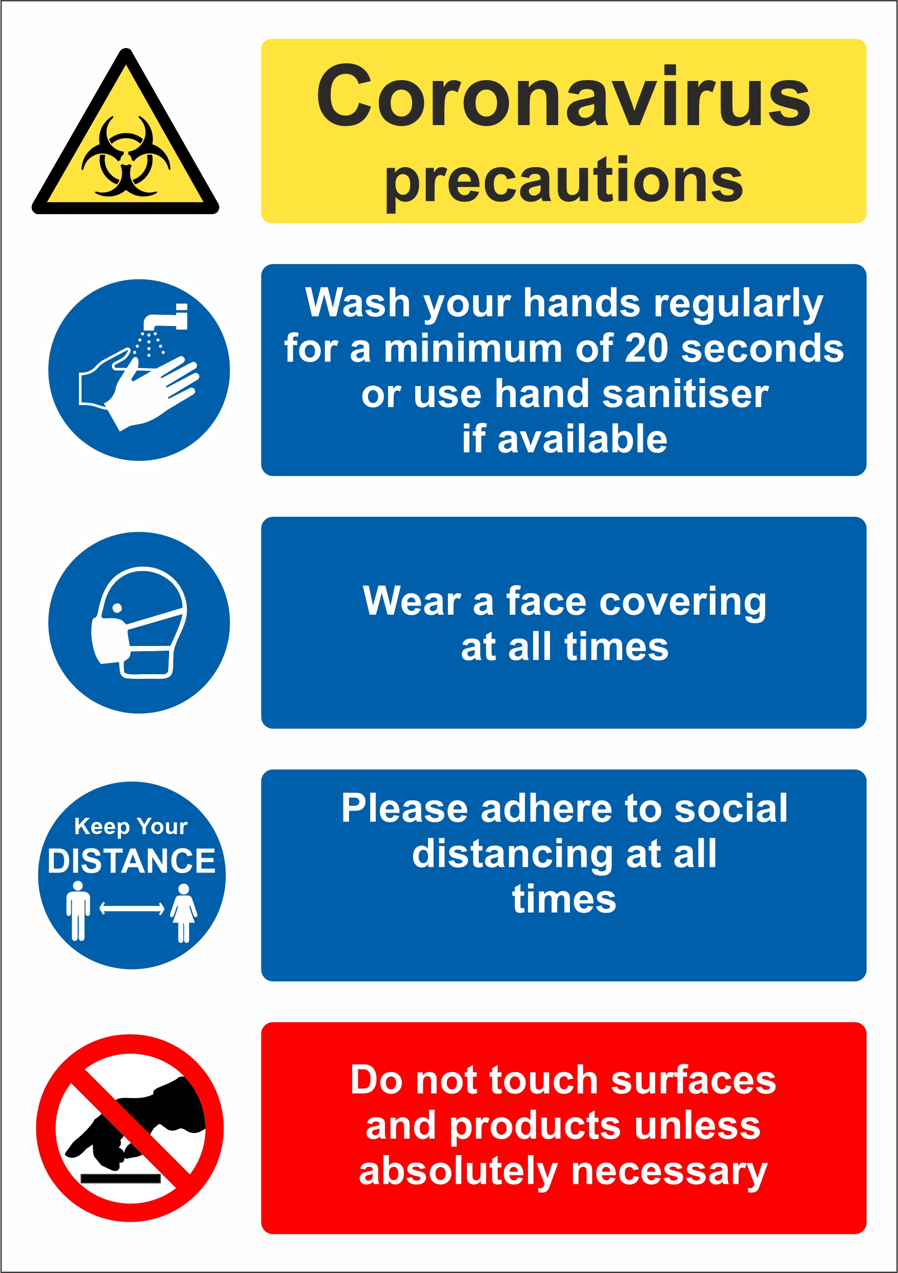 SS052SA Coronavirus Precautions Sign A5