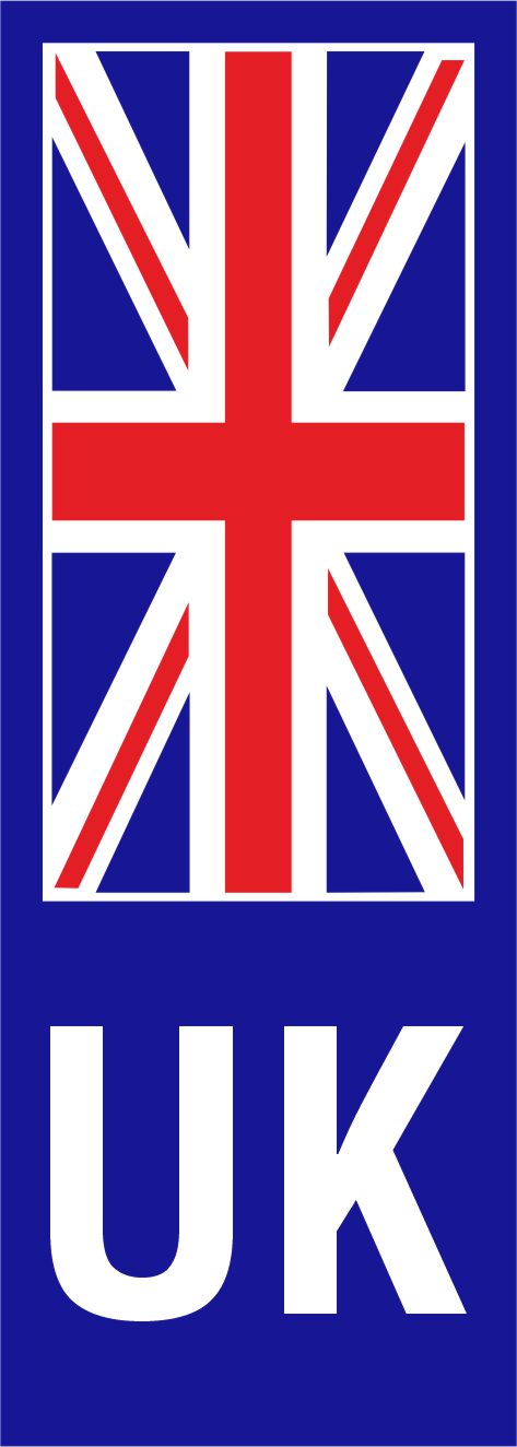 V638 UK Union Jack White No. Plate Sticker