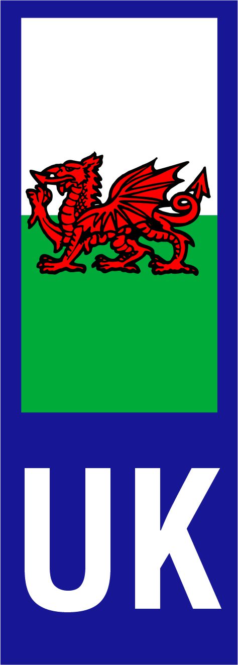V645 Welsh Dragon UK No. Plate Sticker