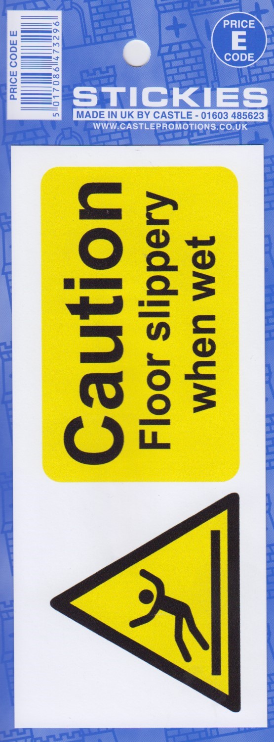 Caution Floor Slippery When Wet Sticker