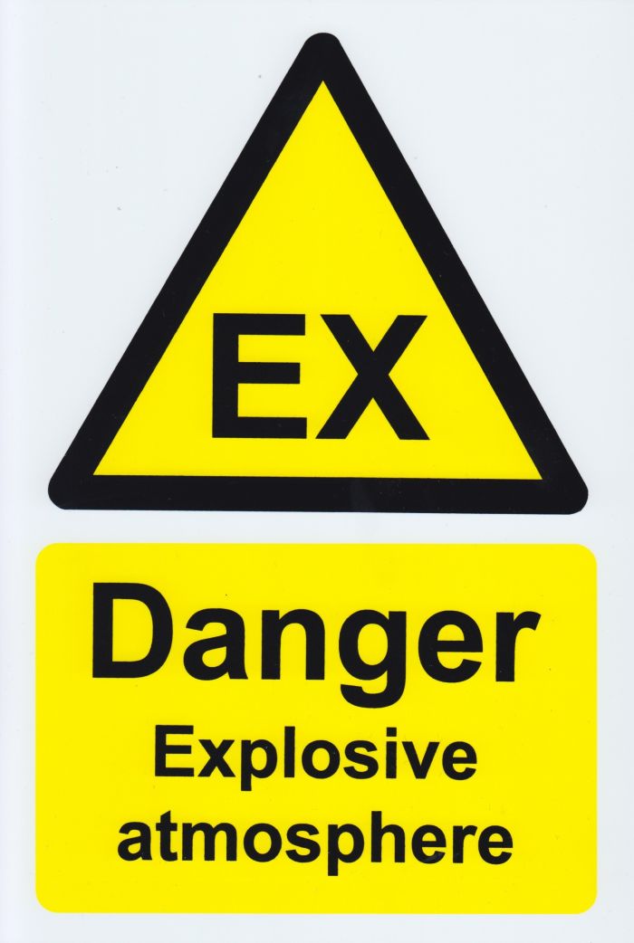 EX Danger Explosive atmosphere sign