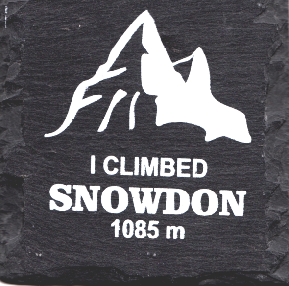 SC17 Slate Coaster With I Climbed Snowdon Design